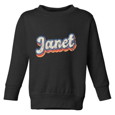 Janet Personalized Name Custom Lettering 70S Toddler Sweatshirt