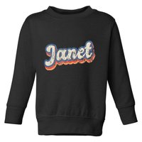 Janet Personalized Name Custom Lettering 70S Toddler Sweatshirt