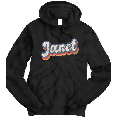 Janet Personalized Name Custom Lettering 70S Tie Dye Hoodie