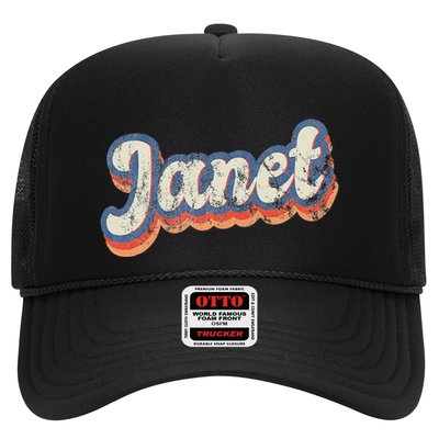 Janet Personalized Name Custom Lettering 70S Trucker Hat