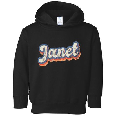 Janet Personalized Name Custom Lettering 70S Toddler Hoodie