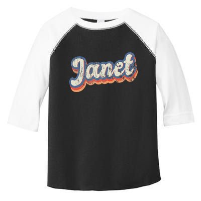 Janet Personalized Name Custom Lettering 70S Toddler Fine Jersey T-Shirt