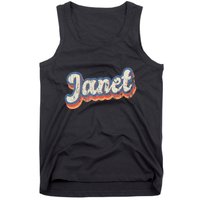 Janet Personalized Name Custom Lettering 70S Tank Top