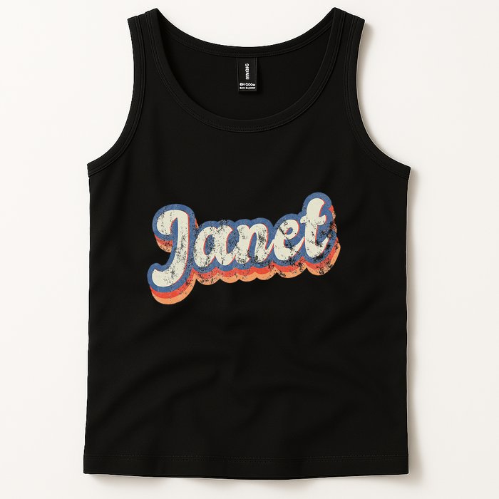 Janet Personalized Name Custom Lettering 70S Tank Top
