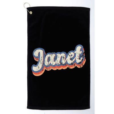 Janet Personalized Name Custom Lettering 70S Golf Towel