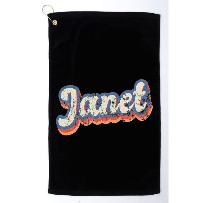 Janet Personalized Name Custom Lettering 70S Golf Towel