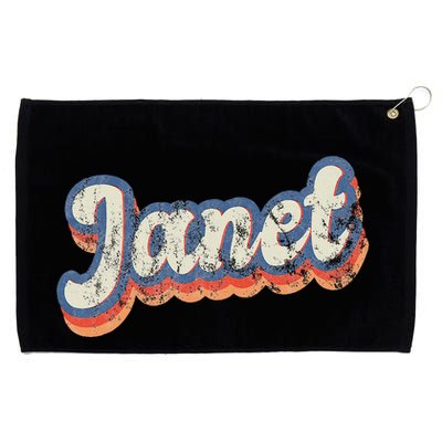 Janet Personalized Name Custom Lettering 70S Grommeted Golf Towel