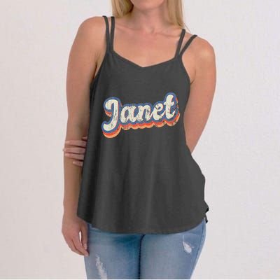 Janet Personalized Name Custom Lettering 70S Women's Strappy Tank