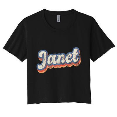 Janet Personalized Name Custom Lettering 70S Crop Top
