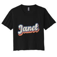 Janet Personalized Name Custom Lettering 70S Crop Top