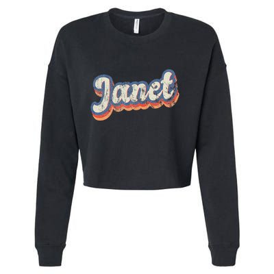 Janet Personalized Name Custom Lettering 70S Cropped Pullover Crew