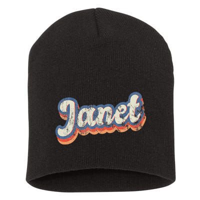 Janet Personalized Name Custom Lettering 70S Short Acrylic Beanie