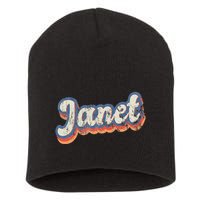 Janet Personalized Name Custom Lettering 70S Short Acrylic Beanie