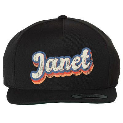 Janet Personalized Name Custom Lettering 70S Wool Snapback Cap