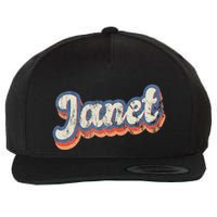 Janet Personalized Name Custom Lettering 70S Wool Snapback Cap