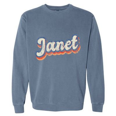Janet Personalized Name Custom Lettering 70S Garment-Dyed Sweatshirt
