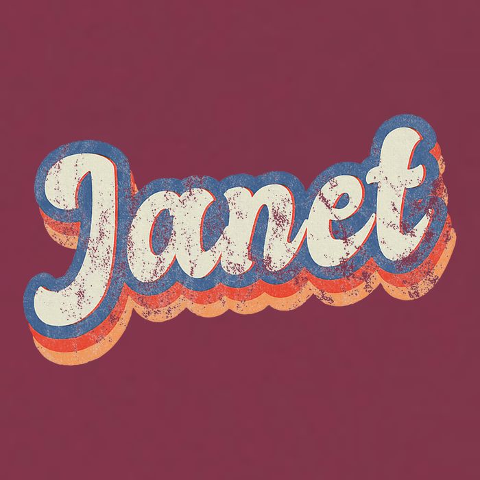 Janet Personalized Name Custom Lettering 70S 16oz Travel Tumbler