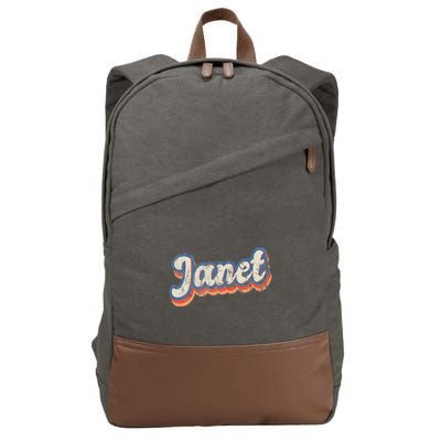 Janet Personalized Name Custom Lettering 70S Cotton Canvas Backpack