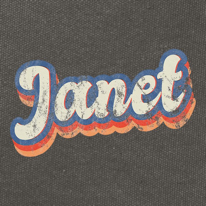 Janet Personalized Name Custom Lettering 70S Cotton Canvas Backpack