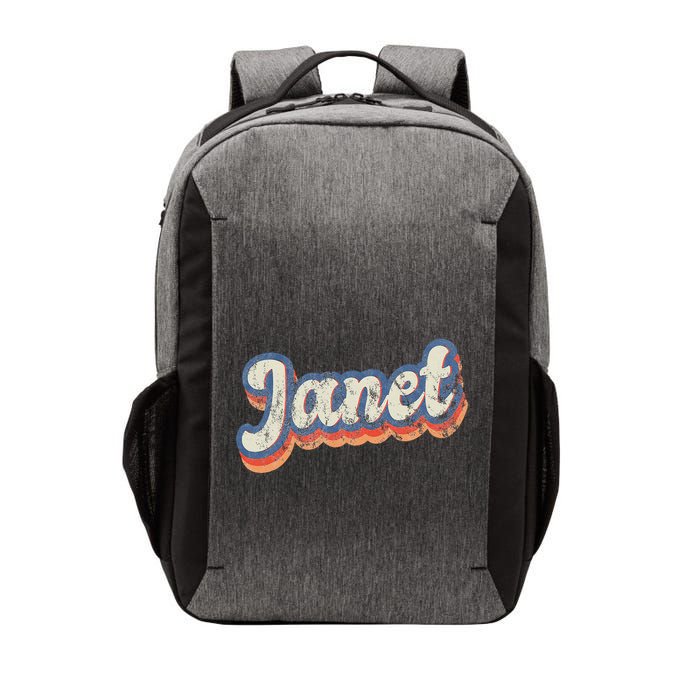 Janet Personalized Name Custom Lettering 70S Vector Backpack