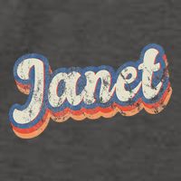 Janet Personalized Name Custom Lettering 70S Vector Backpack