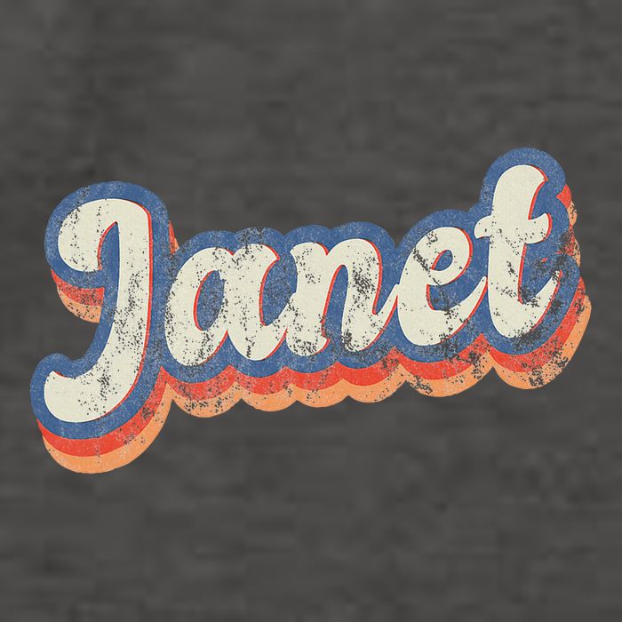 Janet Personalized Name Custom Lettering 70S Vector Backpack