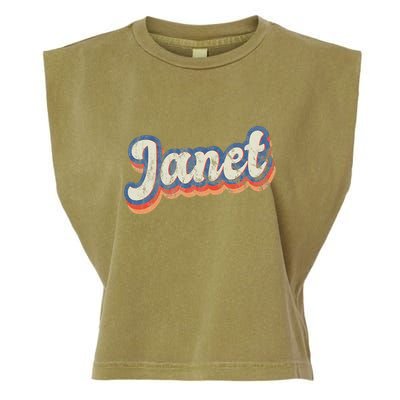 Janet Personalized Name Custom Lettering 70S Garment-Dyed Women's Muscle Tee