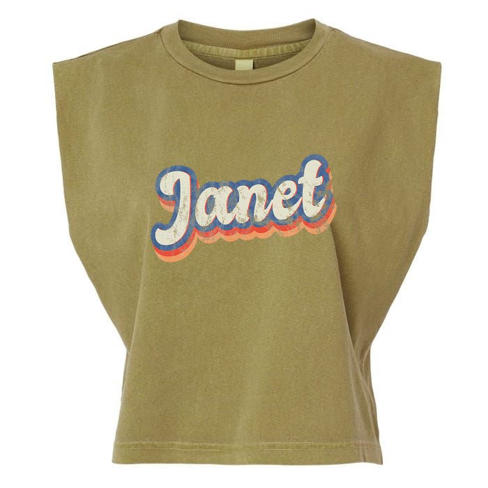 Janet Personalized Name Custom Lettering 70S Garment-Dyed Women's Muscle Tee