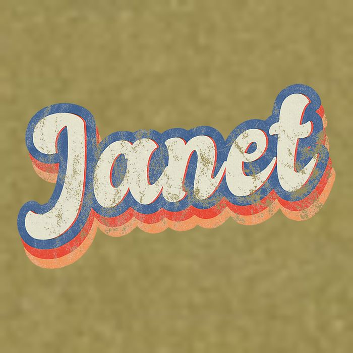 Janet Personalized Name Custom Lettering 70S Garment-Dyed Women's Muscle Tee