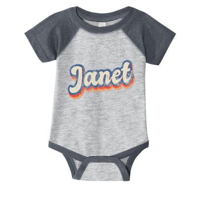 Janet Personalized Name Custom Lettering 70S Infant Baby Jersey Bodysuit