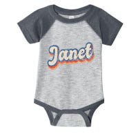 Janet Personalized Name Custom Lettering 70S Infant Baby Jersey Bodysuit