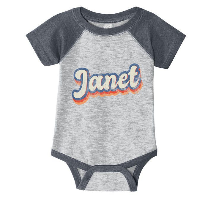 Janet Personalized Name Custom Lettering 70S Infant Baby Jersey Bodysuit