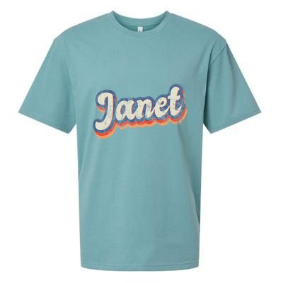 Janet Personalized Name Custom Lettering 70S Sueded Cloud Jersey T-Shirt