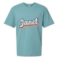 Janet Personalized Name Custom Lettering 70S Sueded Cloud Jersey T-Shirt