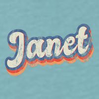 Janet Personalized Name Custom Lettering 70S Sueded Cloud Jersey T-Shirt
