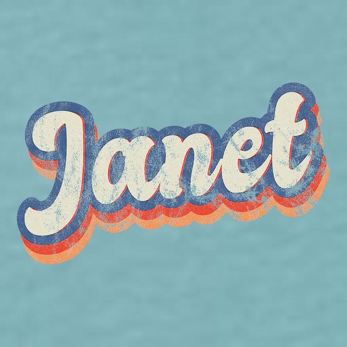 Janet Personalized Name Custom Lettering 70S Sueded Cloud Jersey T-Shirt
