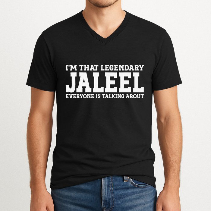 Jaleel Personal Name First Name Funny Jaleel V-Neck T-Shirt