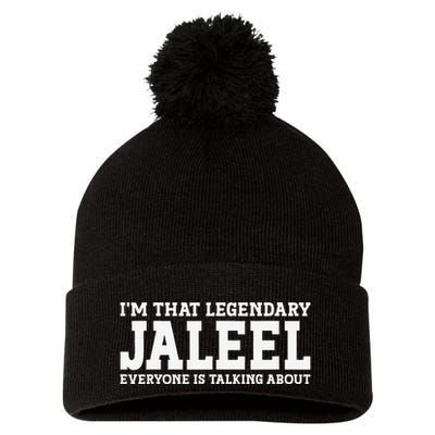 Jaleel Personal Name First Name Funny Jaleel Pom Pom 12in Knit Beanie