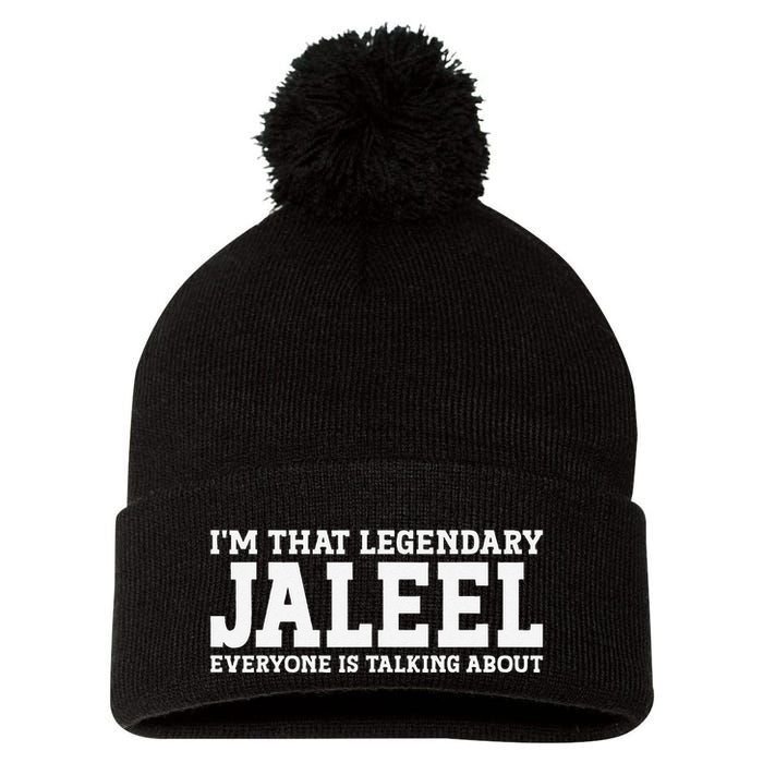 Jaleel Personal Name First Name Funny Jaleel Pom Pom 12in Knit Beanie