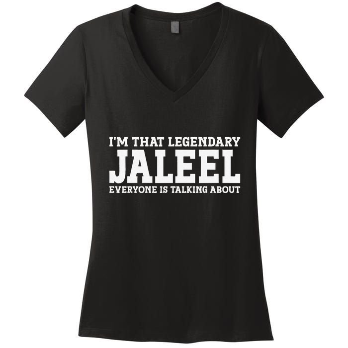 Jaleel Personal Name First Name Funny Jaleel Women's V-Neck T-Shirt