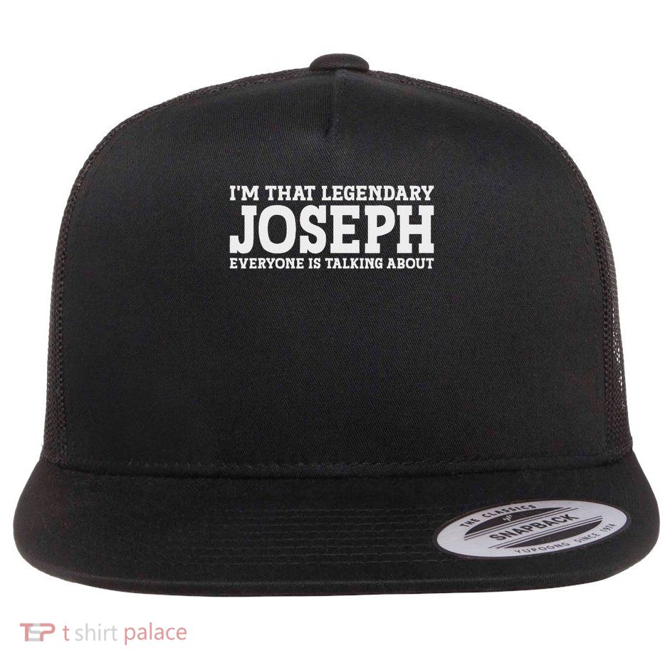 Joseph Personal Name Funny Joseph Flat Bill Trucker Hat