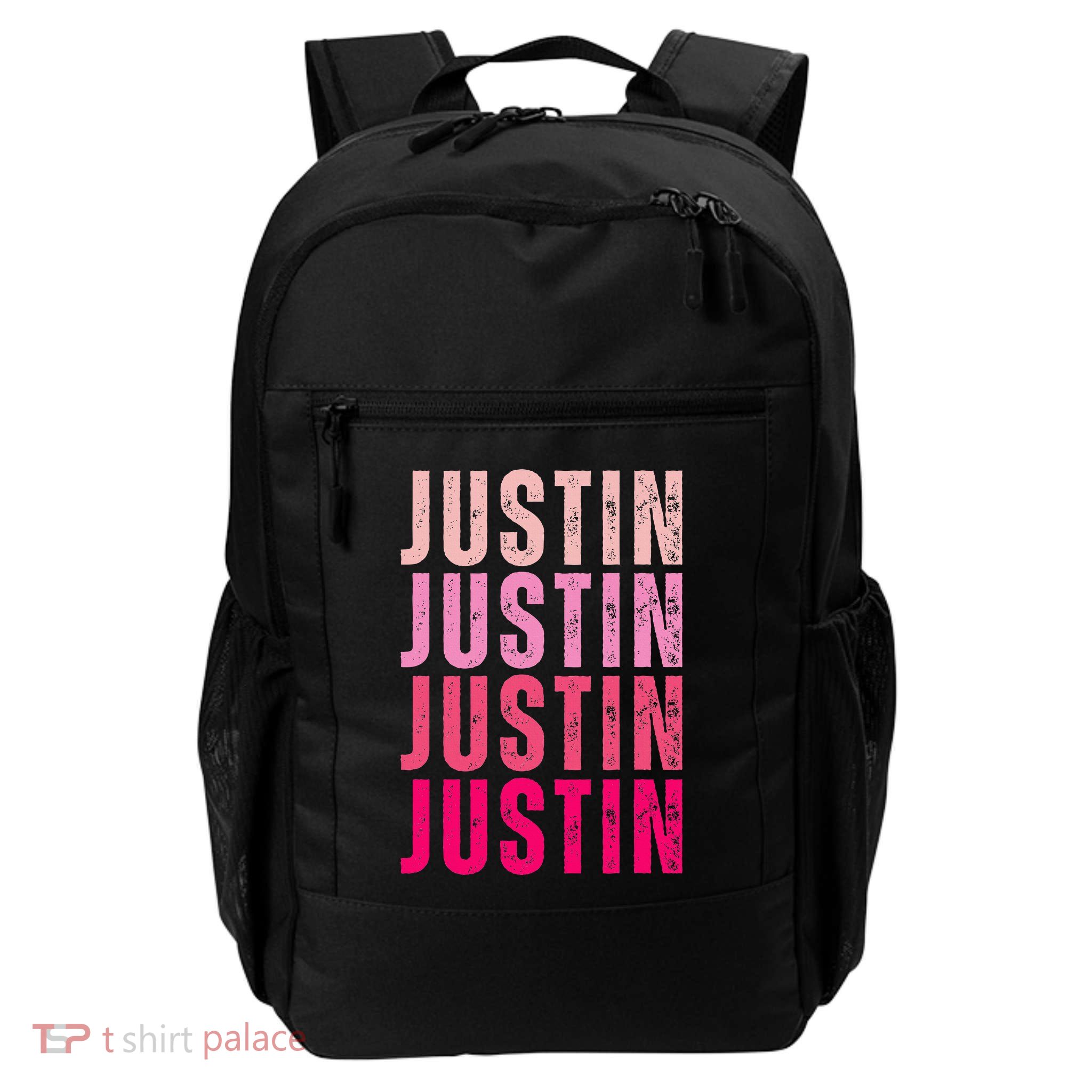 Justin Personalized Name I Love Justin Daily Commute Backpack