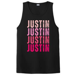 Justin Personalized Name I Love Justin PosiCharge Competitor Tank