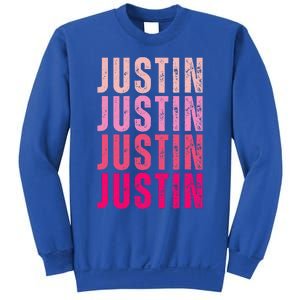 Justin Personalized Name I Love Justin Sweatshirt