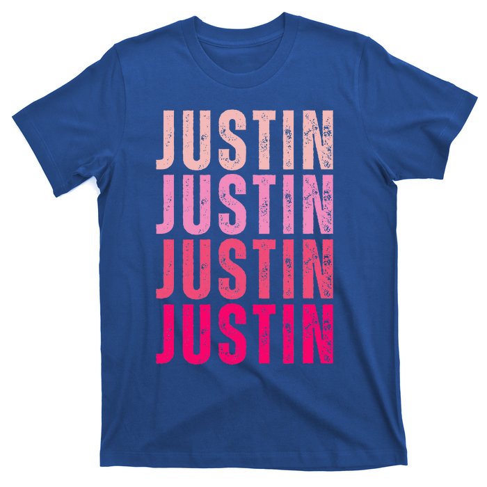 Justin Personalized Name I Love Justin T-Shirt