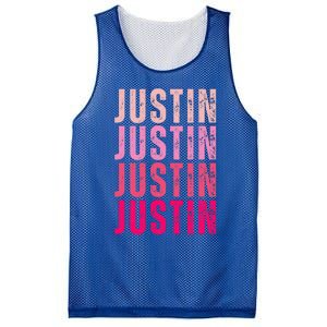 Justin Personalized Name I Love Justin Mesh Reversible Basketball Jersey Tank