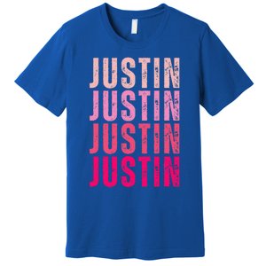 Justin Personalized Name I Love Justin Premium T-Shirt