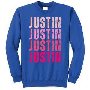 Justin Personalized Name I Love Justin Tall Sweatshirt