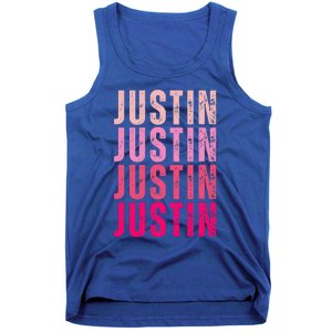 Justin Personalized Name I Love Justin Tank Top