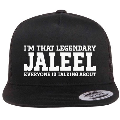 Jaleel Personal Name First Name Funny Jaleel Flat Bill Trucker Hat